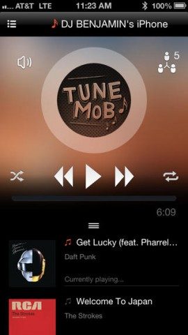 TuneMob muziek tegelijk afspelen met iPhone