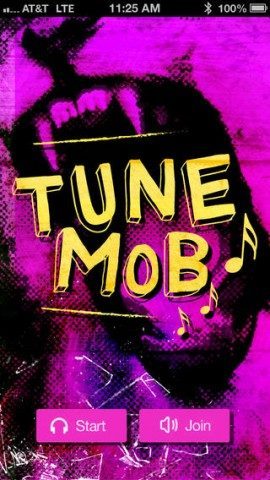 TuneMob startscherm iPhone