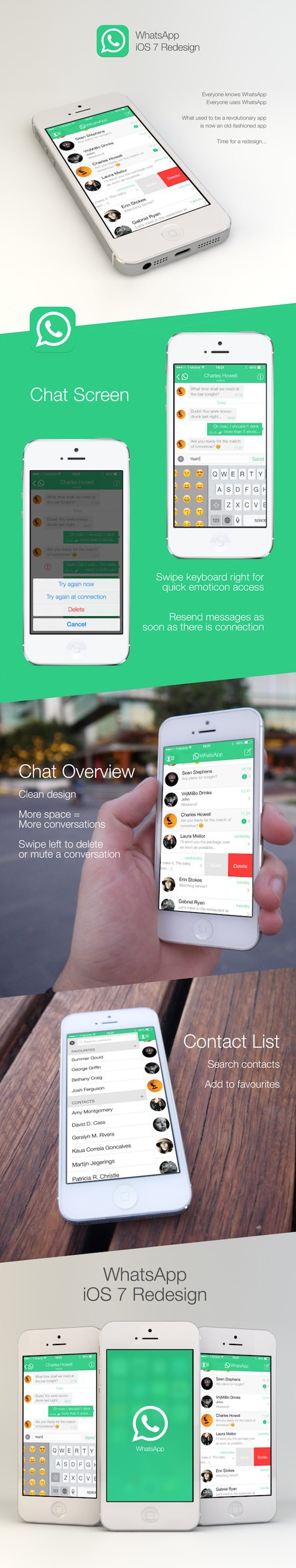 WhatsApp iOS 7 redesign Martijn Jegerings