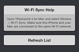 Wifi sync 1password 4