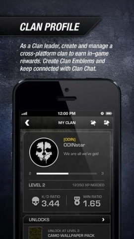 COD Ghosts Clan profiel iOS