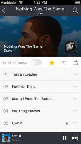 Deezer album beluisteren iOS 7