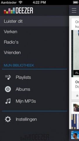 Deezer iOS 7 interface iPhone