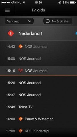 NPO Uitzending Gemist iPhone tv-gids