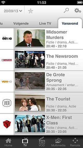 TVVlaanderen films op tv iPhone