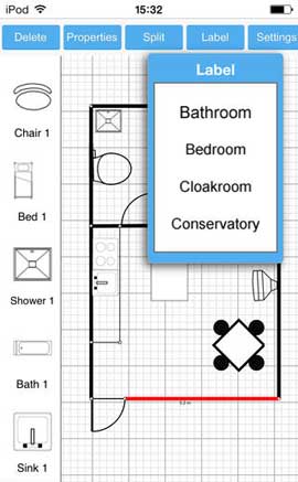 binair Rijd weg ambulance Houseplan voor iPhone en iPad vervangt ruitjespapier