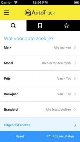 AutoTrack zoeken op auto's