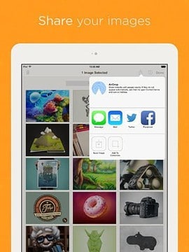 Ember deel je afbeeldingen iPad