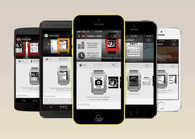 Pebble appstore voor iOS iPhone