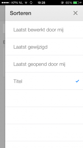 Google Drive - Sorteren