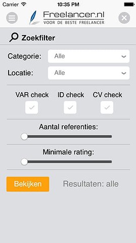 Freelancer.nl iPhone-app zoeken