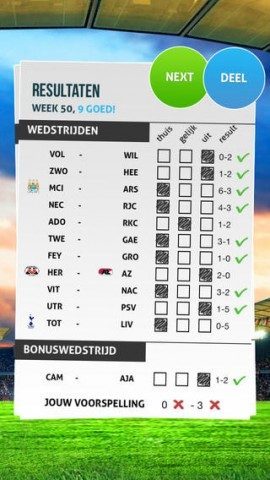 Predict A Ball resultaten