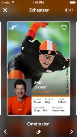 TeamNL Sven Kramer kaart iPhone