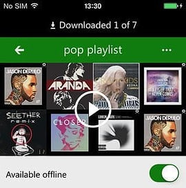Xbox Music offline afspeellijst