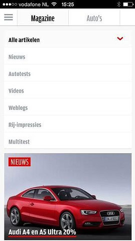 AutoWeek.nl categorieën