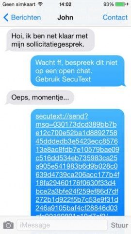 John Appleseed gebruikt SecuText