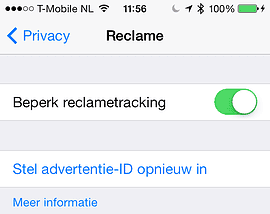 Reclametracking iOS 7