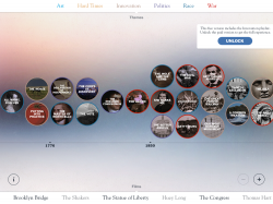 Ken Burns iPad app timeline