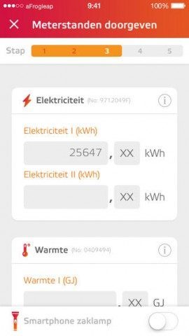 Mijn Eneco standen doorgeven iPhone