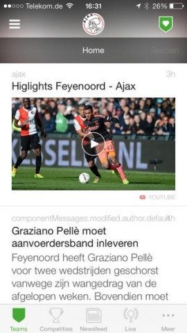 Onefootball luisteren audiocommentaar