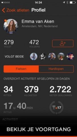 Strava eigen dashboard iPhone