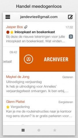 Dispatch e-mail archiveren