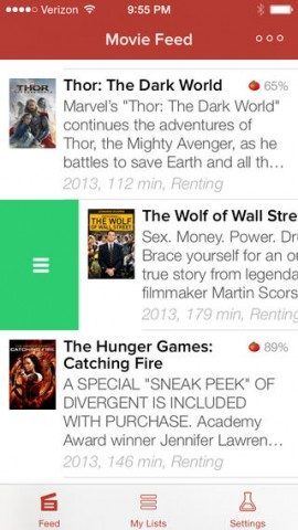 Moviedo iPhone movie feed