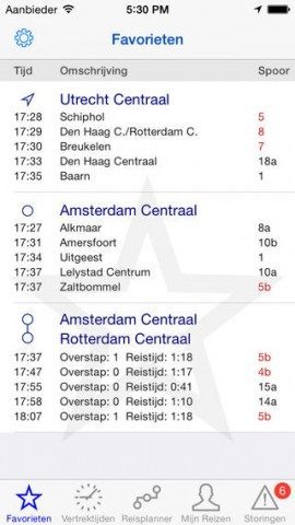 Station Plus iPhone trajecten