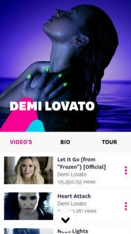 Vevo artiestenpagina iPhone