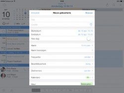 miCal iPad nieuwe afspraak