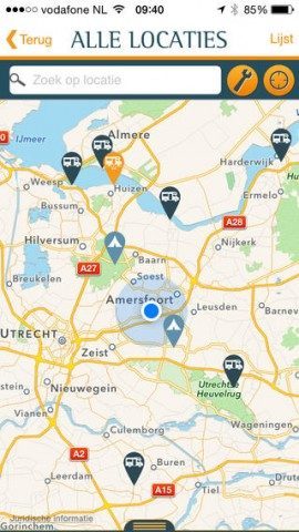 Campercontact locaties op kaart