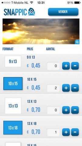 Snappic iPhone formaten foto's