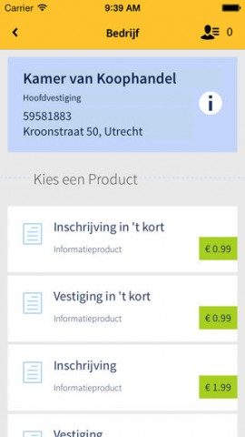 KvK App Handelsregister inschrijving