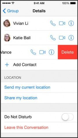 iOS 8 iMessage groepschat details