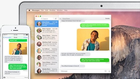 iMessage sms teksten uitwisselen Mac en iPhone