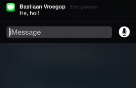 iOS 8 interactieve notificatie iMessage