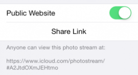 iOS 8 uitgelicht fotostream openbaar maken