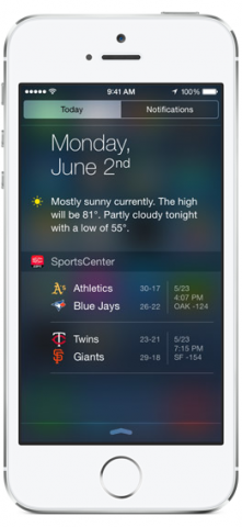 iOS 8 widgets