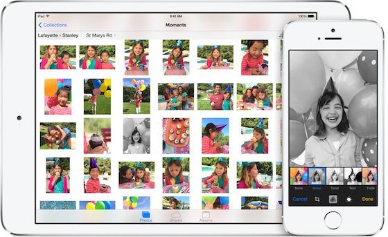 iOS 8 camera fotoalbum iPad iPhone