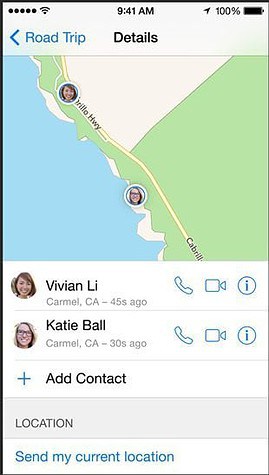 iOS 8 iMessage locatie vrienden op kaart