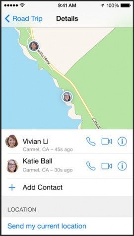 iOS 8 iMessage locatie vrienden op kaart