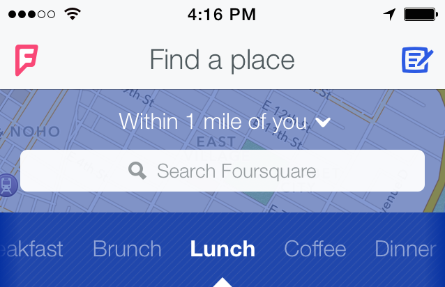 Foursquare nieuwe app logo