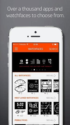 Pebble watchfaces iPhone app