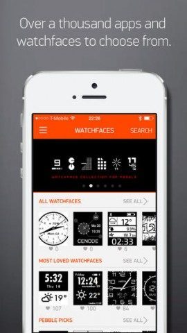 Pebble watchfaces iPhone app