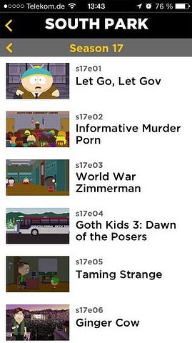 South Park episodes iPhone iPad