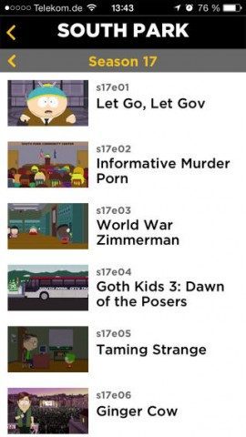 South Park episodes iPhone iPad