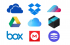 De iconen van clouddiensten.