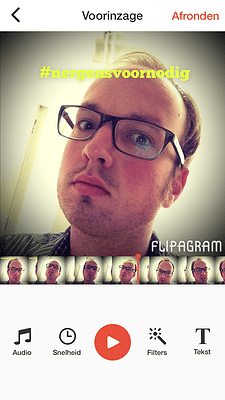 Flipagram selfie opties