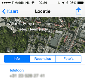 iOS 8 Apple Maps bedrijf