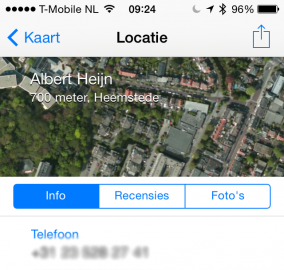 iOS 8 Apple Maps bedrijf